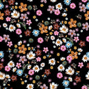 Black Wallpaper with Little Flowers