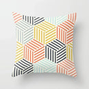 DecorBites™ Geometric Stitch Print Pillow Cover - Modern Minimalist Office Cushion