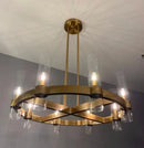 DecorBites™ Glass Chandelier Pendant Lamp with E14 LED, Chrome Finish, Retro Design