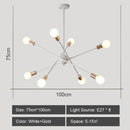 DecorBites™ LED Ceiling Chandelier: Modern & Industrial Sputnik Style for Living Room & Bedroom