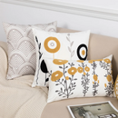 DecorBites™ Embroidered Daisy Floral Fish Pillow Cover 45x45cm/30x50cm Yellow Blue