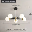 DecorBites™ Glass Ball LED Chandelier: Retro Round Wrought Iron Indoor Lighting for Kitchen, Living Room, Farmhouse