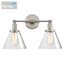 DecorBites™ Double Cone Glass Industrial Wall Sconce - Dual Light Fixture