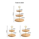 DecorBites™ Bamboo Fruit Cake Stand Set Wood Tableware Snack Dessert Candy Plate