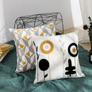 DecorBites™ Daisy Floral Geometric Embroidery Pillow Cover Yellow Blue 45x45cm Soft Cozy