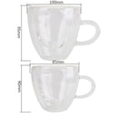 DecorBites™ Heart-Shaped Double Glass Mug | Romantic Couple Cups for Tea, Coffee