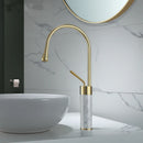 DecorBites™ Gold Brass Marble Basin Faucet Hot Cold Sink Mixer Tap