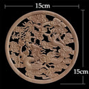 Round Wood Applique Wood Decal Wood Mouldings Onlay Unpainted European Carving Long Floral Wooden Furniture Decoration Corner