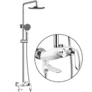 DecorBites™ Black Brass Wall Mounted Bathtub Faucet Set - Rain Shower Head, Handheld, Square