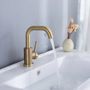DecorBites™ Brushed Gold Basin Faucet Single Handle Deck Mounted Cold Hot Mixer Tap