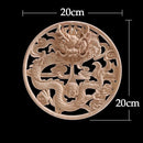 Round Wood Applique Wood Decal Wood Mouldings Onlay Unpainted European Carving Long Floral Wooden Furniture Decoration Corner