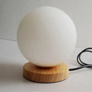 DecorBites™ Glass Ball LED Table Lamp Wooden Round Desk Night Light