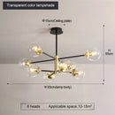 DecorBites™ Glass Ball LED Chandelier: Retro Round Wrought Iron Indoor Lighting for Kitchen, Living Room, Farmhouse
