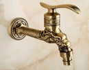 DecorBites™ Dragon Carved Antique Brass Garden Bibcocks Single Cold Tap for Outdoor ★