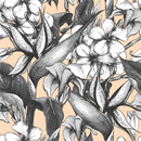 Elegant Beige Wallpaper with Flowers Fashionable