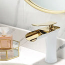 DecorBites™ Grey Waterfall Brass Basin Faucet - Hot Cold Mixer Tap for Bathroom Sink