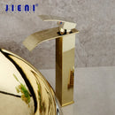 DecorBites™ Gold Ceramic Basin Sink & Brass Faucet Set with Pop Drain