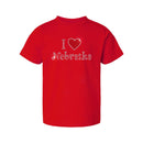 "I ❤️ Nebraska" Rhinestone Toddler T-Shirt | Mutliple Sizes | Nature Finds & Designs