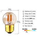 DecorBites™ G40 Edison LED Bulbs 2W E27 220V Warm White Filament Lamp for Home Garden Bar