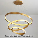 DecorBites™ Gold Circle Chandelier Creative LED Lighting Modern Indoor Fixtures