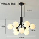 DecorBites™ Gold Glass Ball Chandelier: Luxury LED Lighting for Dining Room, Kitchen, Cafe