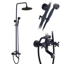 DecorBites™ Black Brass Bath Shower Faucet Set with Handshower and Tub Spout
