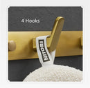 DecorBites™ Brushed Gold Aluminum Robe Hooks Set for Bathroom and Kitchen