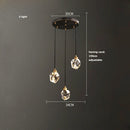 DecorBites™ Black Crystal Copper LED Chandelier - Art Deco Hanging Lamp for Dinning Room