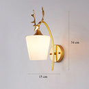 DecorBites™ Glass Shade Gold Wall Lamp for Bedroom Loft Design, Up Down Iron LED Wall Lights