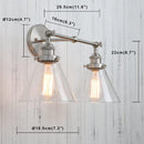 DecorBites™ Funnel Glass Metal Wall Light Double Heads Sconce Lamp Fixtures