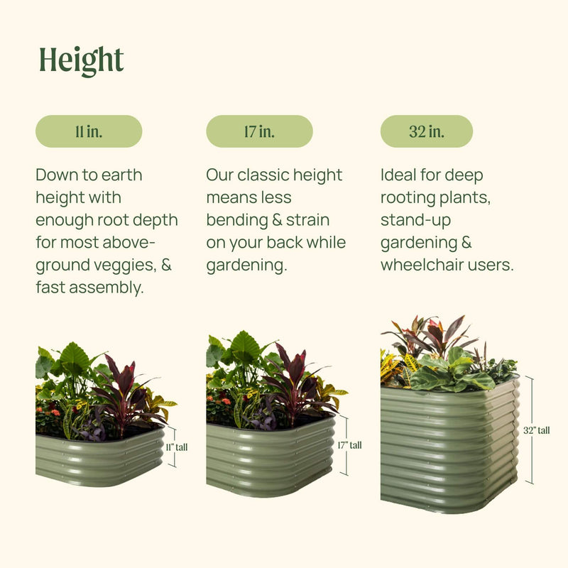 17" Tall U-Shaped Raised Garden Bed Kit - Jumbo Size