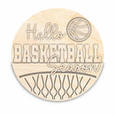 Unfinished Wood Hello Basketball Season Door Sign Kit | Wood Craft Cutouts | 1/4" Thick |