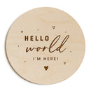 Hello World I'm Here Newborn Baby Announcement Sign