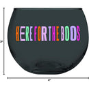 Here for the Boos Roly Poly Wine Glass in Tinted Black | Halloween Ghost Spooky 13 oz. Cup