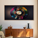Synthwave vinyl record art, canvas print, framed wall art, interior design, musical wall art, music room decor