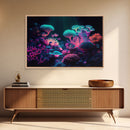 Coral Reef art, synthwave aesthetic ocean art, framed canvas art, framed wall art canvas print