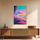 Vaporwave aesthetic art, framed canvas print, gift for her, girl's room / daugher's room wall art