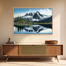 Pine Tree Forest, Winter Art, Framed Canvas Print, framed wall art, living room above sofa art