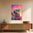 Shih Tzu Wall Print, Dog Print, Dog Sunglasses, Dog In Pink Jacket, Funny Art, Framed Wall Art, Framed Canvas, Wall Print, Wall Canvas