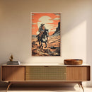 Cowboy Wall Decor, 12x18 Art Print, Equestrian Wall Art, Western Decor, Southwestern Art, Wild West Painting Wall Art, Framed Canvas Print