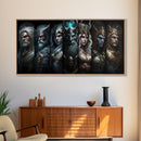 The Æsir, Aesir, Old Norse Gods, Framed Canvas Print, Norse Mythology, Scandinavian Mythology Fantasy Art