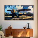 Aeroplane Art, Antique Airplane Painting Canvas Print, Framed Canvas Art, Above Sofa Art, Gift for RC Plane Pilot, Airplane Art