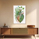 Florapunk Heart, Anatomical Heart Painting Canvas Print, Watercolor Heart, Human Heart, Pond Heart, Marsh Painting, Waterlily, Lily pads