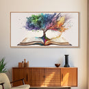 Tree of Knowledge, Framed Wall Art, Canvas Print, Watercolor, Huge Wall Art, Gift, Living Room Art, Fantasy Decor