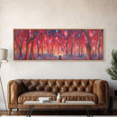 Enchanted Forest Art, Abstract Forest Art, Pink Forest, Pastel Wood, Wall Decor, Large Canvas Print, Panoramic, Wall Art, Canvas Print