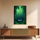 Dragonfly Wall Art, Nature Wall Decor, Woods, Trees, Green Art, Minimalist Print, Wall Decor, Canvas Print, Wall Art, Framed Canvas