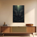 Butterfly In Woods, Butterfly Wall Decor, Dark Art, Green Wall Art, Insect Wall Decor, Wall Decor, Canvas Print, Wall Art, Framed Canvas