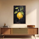 Food Art, Lemon Wall Decor, Fruit Wall Art, Kitchen Wall Art, Minimalist Wall Art, Wall Decor, Canvas Print, Wall Art, Framed Canvas Art