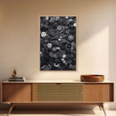 Collection Of Buttons Wall Art, Sewing Room Wall Decor, Black And White, Minimalist Print, Wall Decor, Canvas Print, Wall Art, Framed Canvas