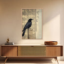 Black Bird Wall Art, Crow Wall Decor, Animal Wall Art, Nature Print, Modern Print, Wall Decor, Canvas Print, Wall Art, Framed Canvas